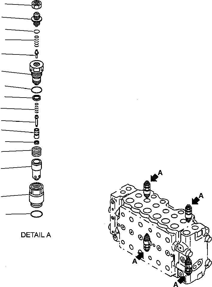 Схема запчастей Komatsu PC270LC-6LE - FIG NO. H-DA ОСНОВН. КЛАПАН ВСАСЫАЮЩИЙ КЛАПАН БЕЗОПАСНОСТИ ASSEMBLY ГИДРАВЛИКА