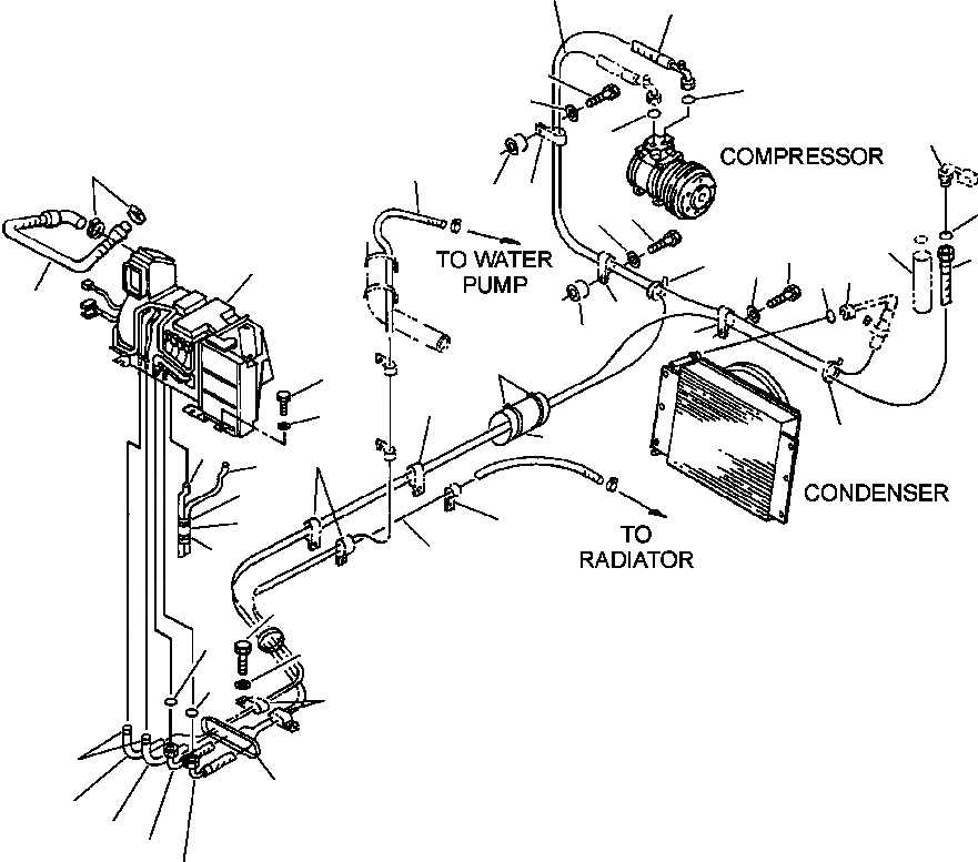 Схема запчастей Komatsu PC270LC-6LE - FIG NO. K-8AA ОСНОВН. КОНСТРУКЦИЯ ТРУБЫ - БЛОК КОНДИЦИОНЕРА КАБИНА ОПЕРАТОРА И СИСТЕМА УПРАВЛЕНИЯ