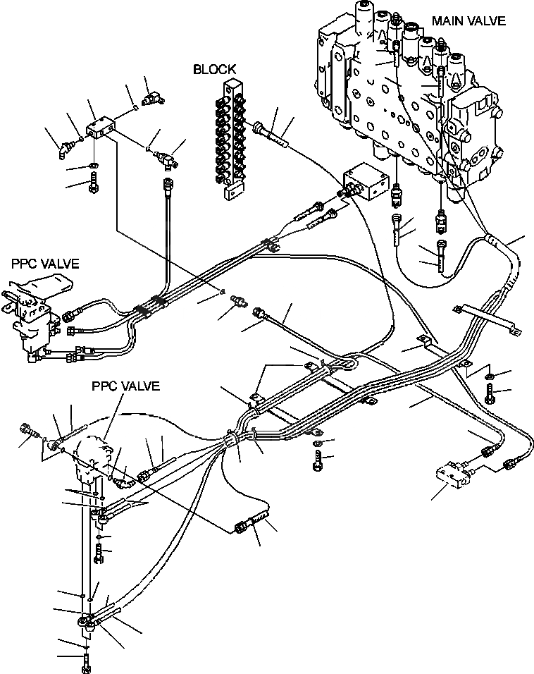 Схема запчастей Komatsu PC270LC-6LE - FIG NO. K-A PPC ЛИНИЯ ХОДА MACHINES С ДОПОЛН. ГИДРОЛИНИЯ - SEVEN СЕКЦ. ОСНОВН. КЛАПАН заводской номер A87 И UP КАБИНА ОПЕРАТОРА И СИСТЕМА УПРАВЛЕНИЯ