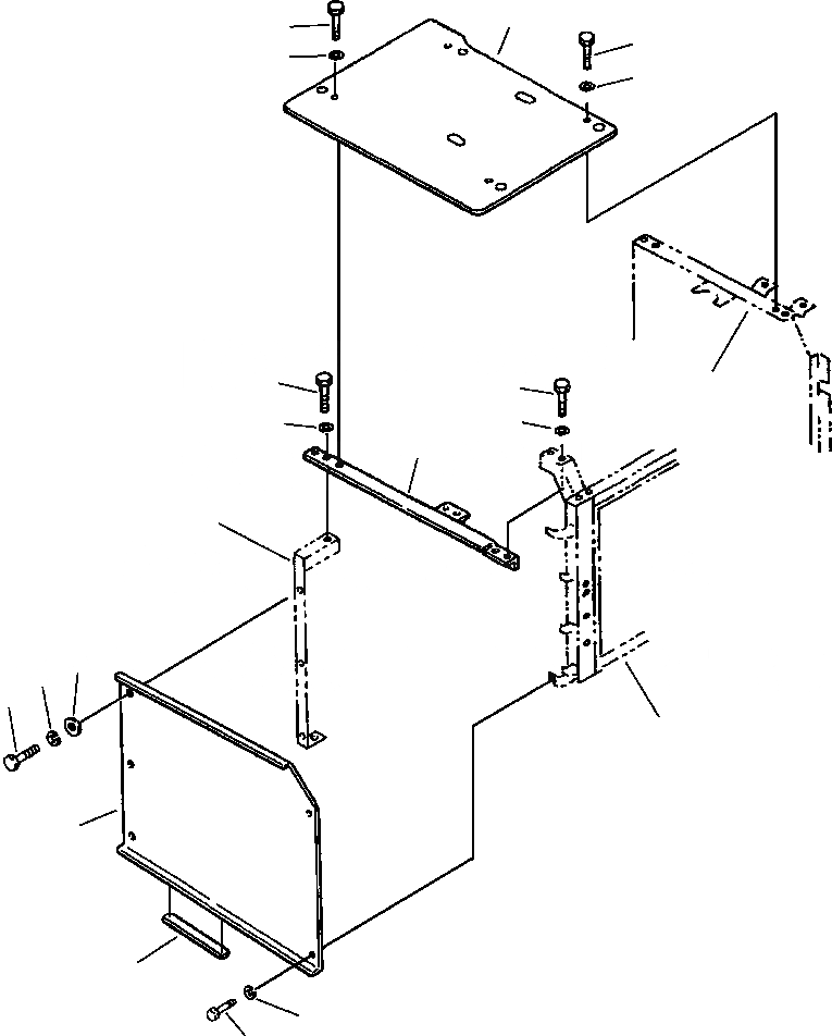 Схема запчастей Komatsu PC270LC-6LE - FIG NO. M-A ПЕРЕГОРОДКА. - ОБОГРЕВАТЕЛЬ. ЧАСТИ КОРПУСА
