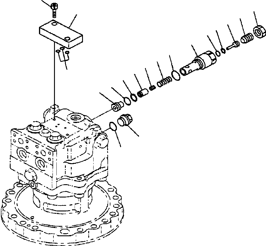 Схема запчастей Komatsu PC270LC-6LE - FIG NO. N- МОТОР ПОВОРОТА РАЗГРУЗ. КЛАПАН ASSEMBLY - MACHINES БЕЗ ПОВОРОТН. DAMPENING ПОВОРОТН. КРУГ И КОМПОНЕНТЫ