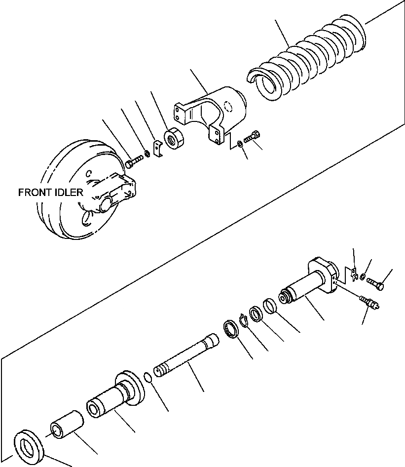 Схема запчастей Komatsu PC270LC-6LE - FIG NO. R-A ОПОРНЫЙ ЭЛЕМЕНТ ЛЕНИВЦА ХОДОВАЯ (ГУСЕНИЦЫ ТИП MACHINE)