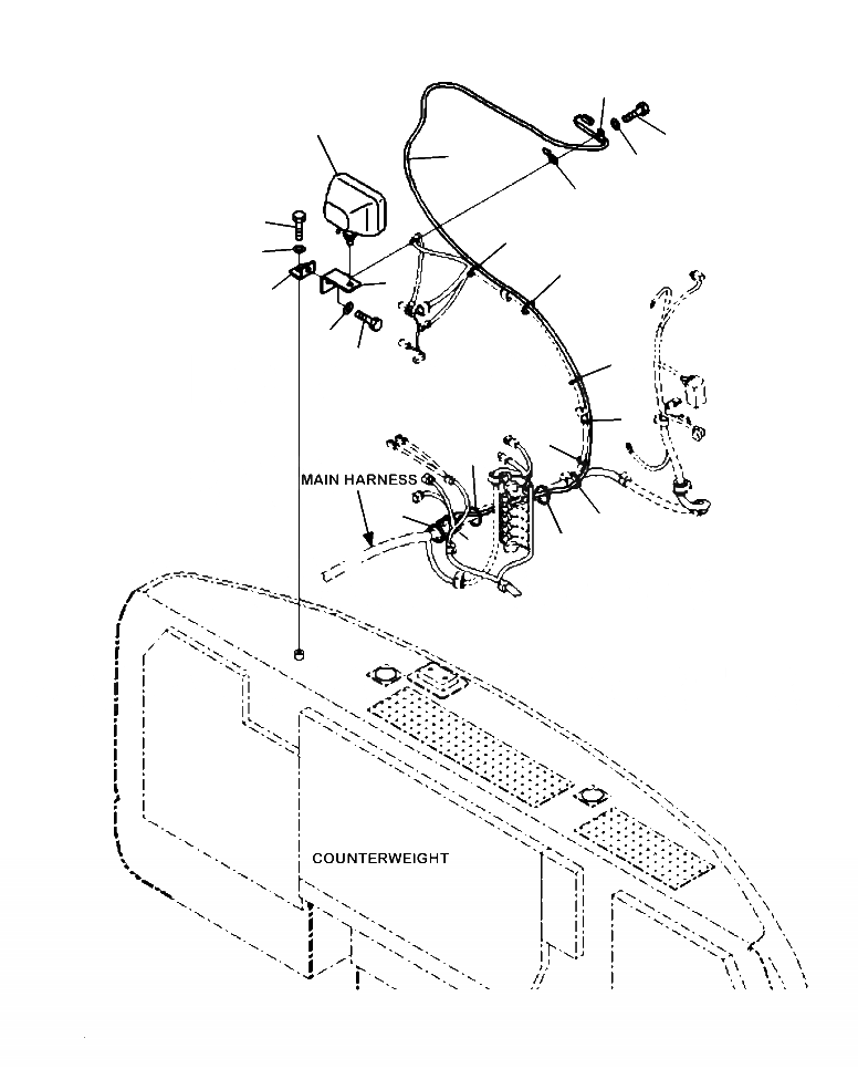 Схема запчастей Komatsu PC270LC-8 - E-A ЛАМПА РАБОЧ. ОСВЕЩЕНИЯ КРЕПЛЕНИЕED ON ПРОТИВОВЕС (заводской номер A87-A87 ) ЭЛЕКТРИКА