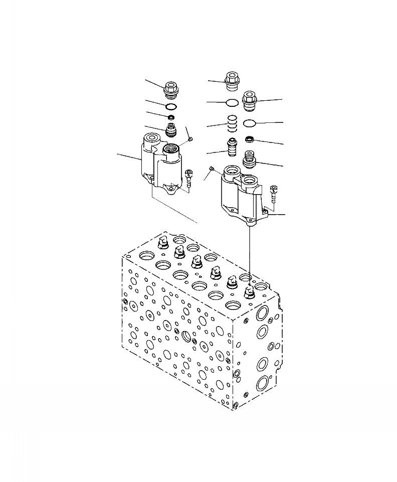 Схема запчастей Komatsu PC270LC-8 - H-A ОСНОВН. УПРАВЛЯЮЩ. КЛАПАН СЕКЦ. КОРПУСS (/) ГИДРАВЛИКА