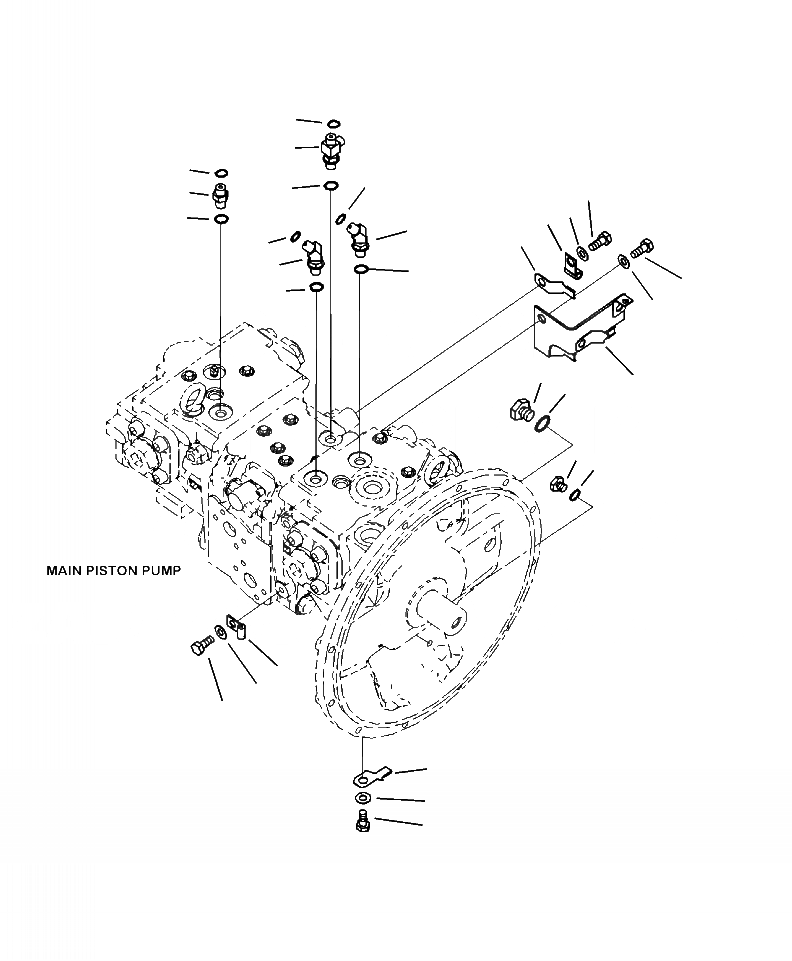 Схема запчастей Komatsu PC270LC-8 - H-A ОСНОВН. НАСОС ШЛАНГИ СОЕДИН-Е С ПРОХОДНЫМ ФИЛЬТРОМ И ДОПОЛН. АКТУАТОР ГИДРАВЛИКА