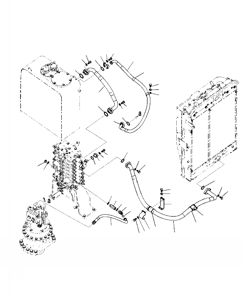 Схема запчастей Komatsu PC270LC-8 - H-A ГИДРОЛИНИЯ ВОЗВРАТ. ЛИНИЯ ГИДРАВЛИКА