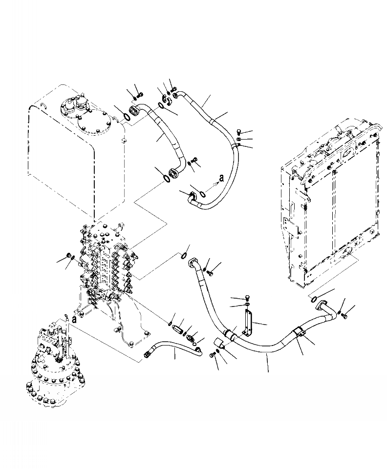 Схема запчастей Komatsu PC270LC-8 - H-A ГИДРОЛИНИЯ ВОЗВРАТ. КОНТУР С АКТУАТОР ГИДРАВЛИКА
