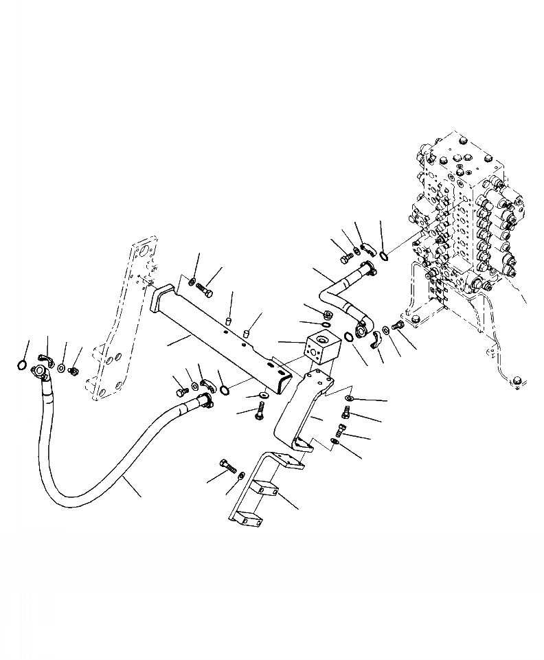 Схема запчастей Komatsu PC270LC-8 - H7-A ГИДРОЛИНИЯ ОСНОВН. ЛЕВ. НАВЕСНОЕ ОБОРУД-Е ГИДРАВЛИКА