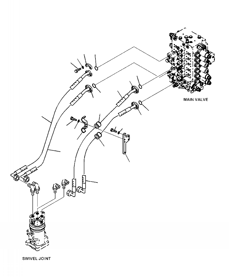 Схема запчастей Komatsu PC270LC-8 - H-A ГИДРОЛИНИЯ ЛИНИЯ ХОДА ГИДРАВЛИКА