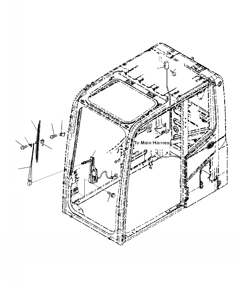 Схема запчастей Komatsu PC270LC-8 - K-8A КАБИНА ДВОРНИКИ И КАБИНА LIGHT OPERATOR\XD S ОБСТАНОВКА И СИСТЕМА УПРАВЛЕНИЯ