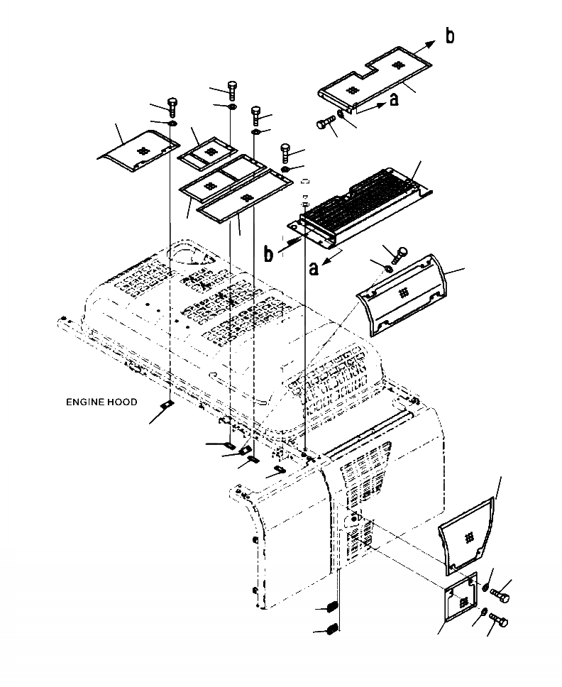 Схема запчастей Komatsu PC270LC-8 - M-A КАПОТ NET ЧАСТИ КОРПУСА