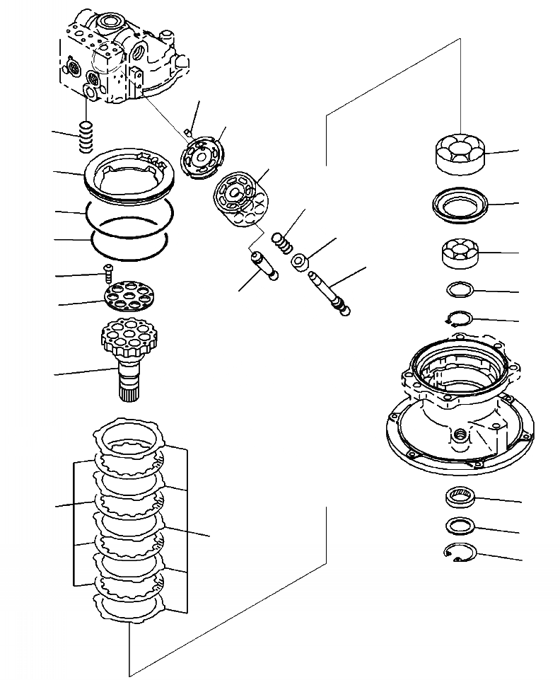 Схема запчастей Komatsu PC270LC-8 - N-A МОТОР ПОВОРОТА ВЕДУЩ. ВАЛ И БЛОК ЦИЛИНДРОВ ПОВОРОТН. КРУГ И КОМПОНЕНТЫ