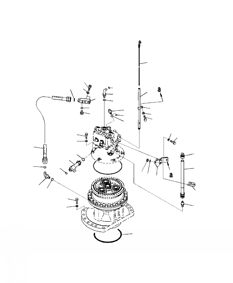Схема запчастей Komatsu PC270LC-8 - N-A МОТОР ПОВОРОТА СОЕДИНИТЕЛЬН. ЧАСТИ ПОВОРОТН. КРУГ И КОМПОНЕНТЫ