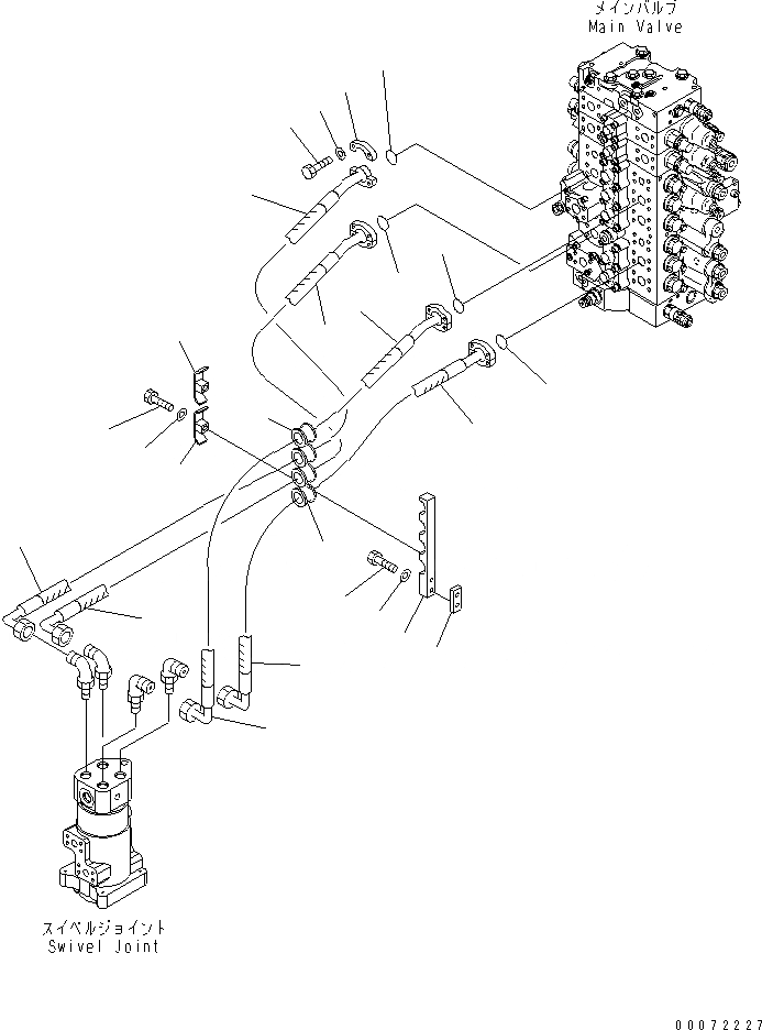 Схема запчастей Komatsu PC270LL-7L - ГИДРОЛИНИЯ (ЛИНИЯ ХОДА) ГИДРАВЛИКА