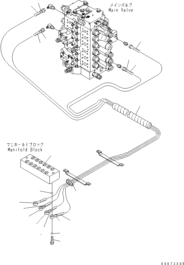 Схема запчастей Komatsu PC270LL-7L - ОСНОВН. КОНСТРУКЦИЯ (PPC ЛИНИЯ ХОДА) (ОСНОВН. КЛАПАН - КОЛЛЕКТОР) КАБИНА ОПЕРАТОРА И СИСТЕМА УПРАВЛЕНИЯ