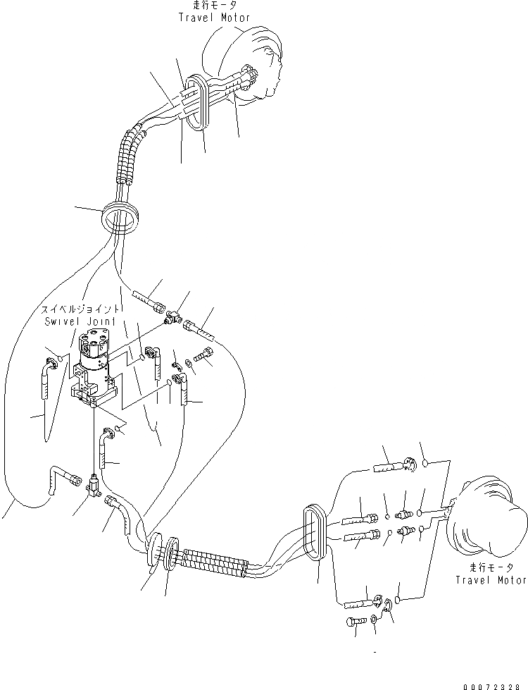 Схема запчастей Komatsu PC270LL-7L - ХОД ТРУБЫ НИЖНЯЯ ГИДРОЛИНИЯ И ЛИНИЯ ХОДА