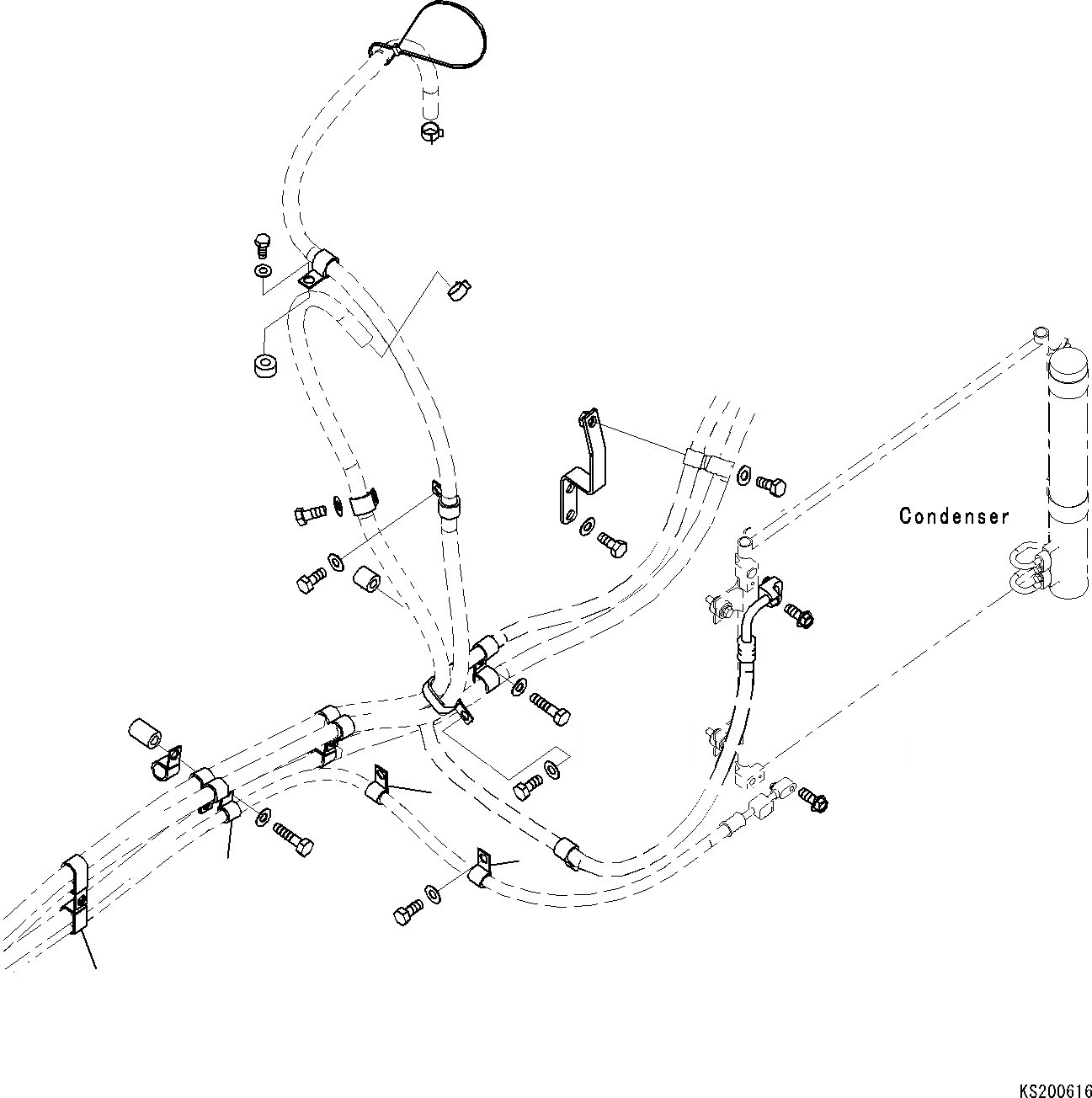 Схема запчастей Komatsu PC290LC - КОНДИЦ. ВОЗДУХА SUB ОХЛАЖД. ТРУБЫ K OPERATORґS ОБСТАНОВКА И СИСТЕМА УПРАВЛЕНИЯ