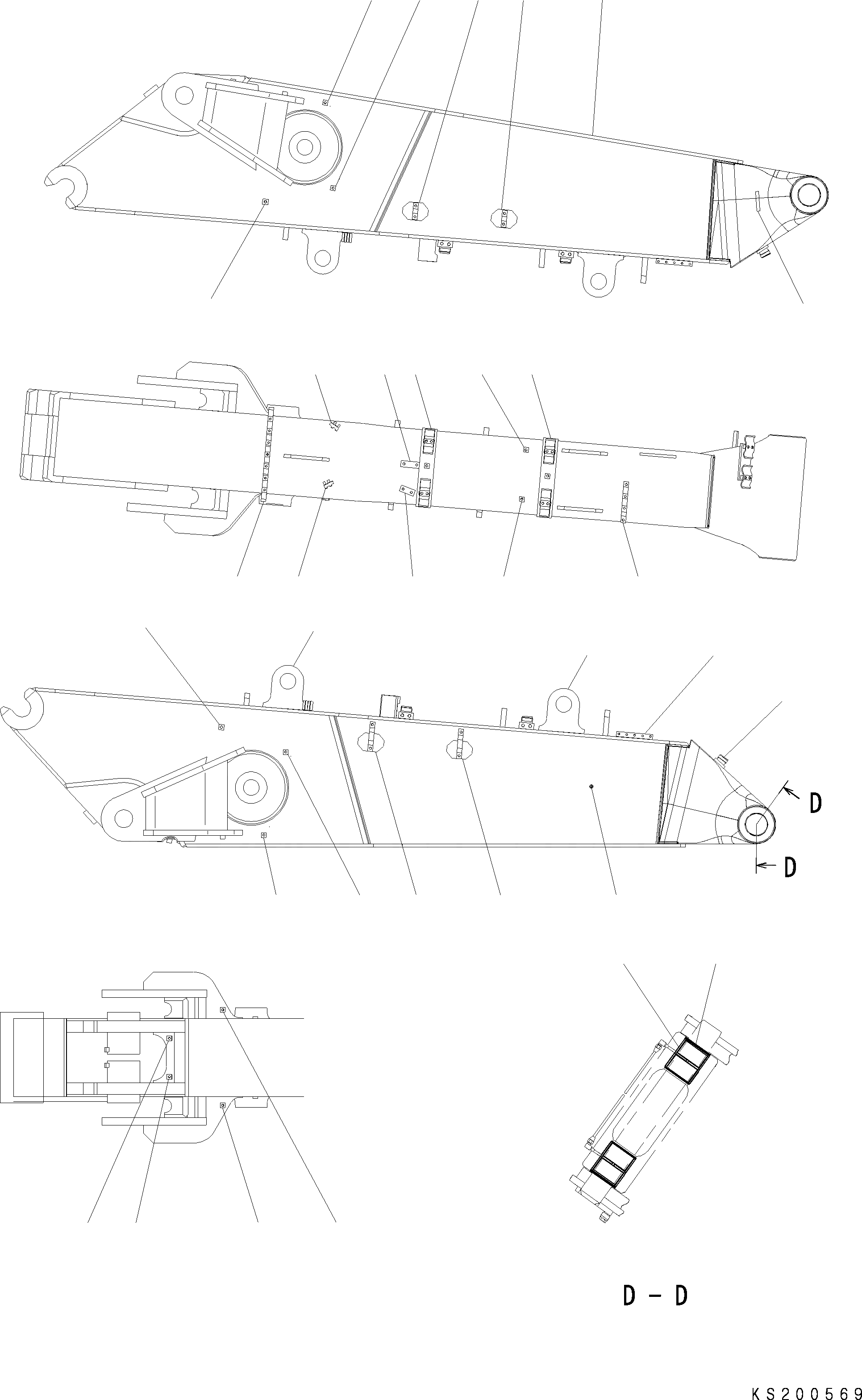 Схема запчастей Komatsu PC290LC - СТРЕЛА И ВТУЛКАS T РАБОЧЕЕ ОБОРУДОВАНИЕ