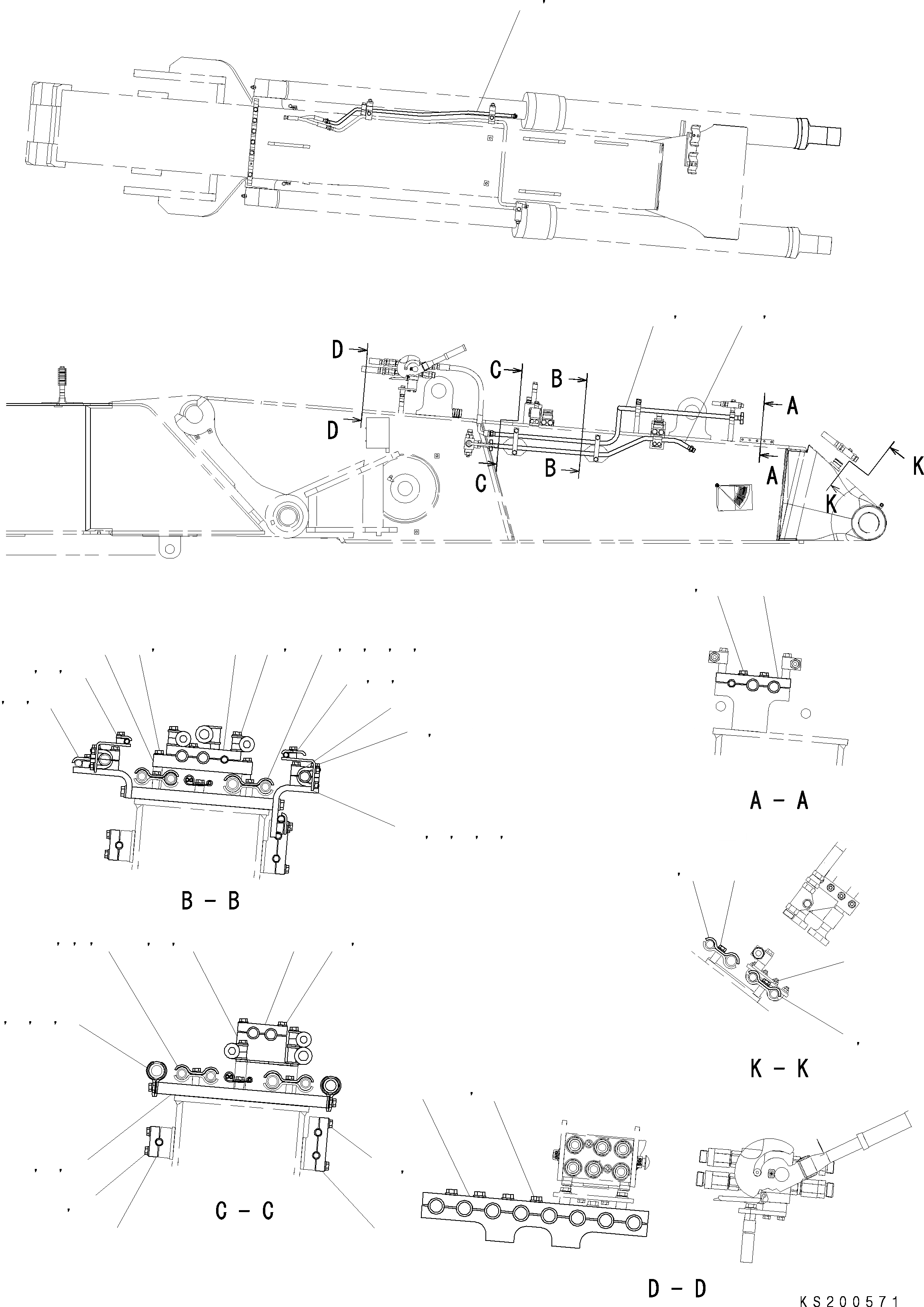 Схема запчастей Komatsu PC290LC - ОСНОВ. СТРЕЛА (QC) ТРУБЫ (SHT /) T РАБОЧЕЕ ОБОРУДОВАНИЕ