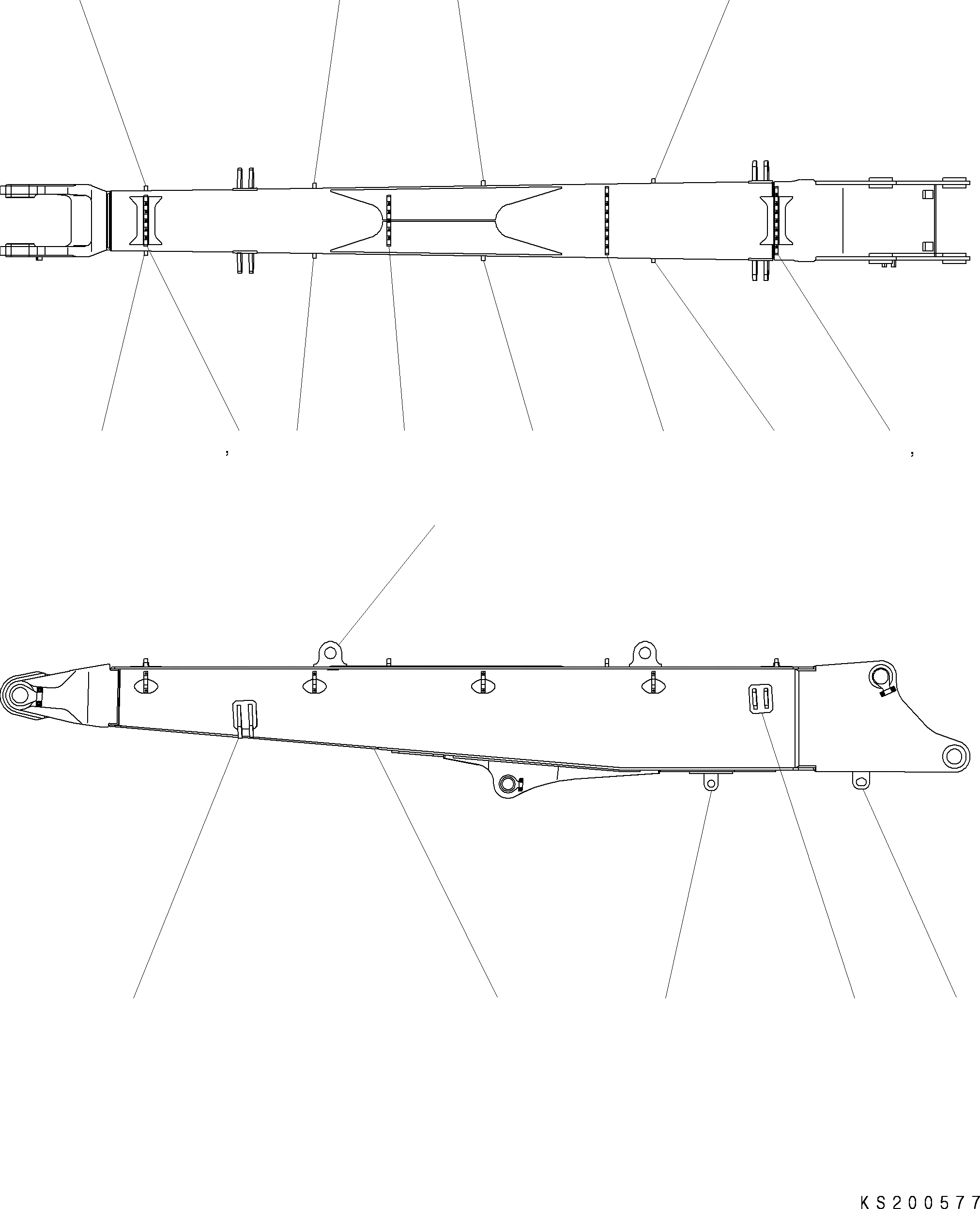 Схема запчастей Komatsu PC290LC - TOP СТРЕЛА (QC) T РАБОЧЕЕ ОБОРУДОВАНИЕ