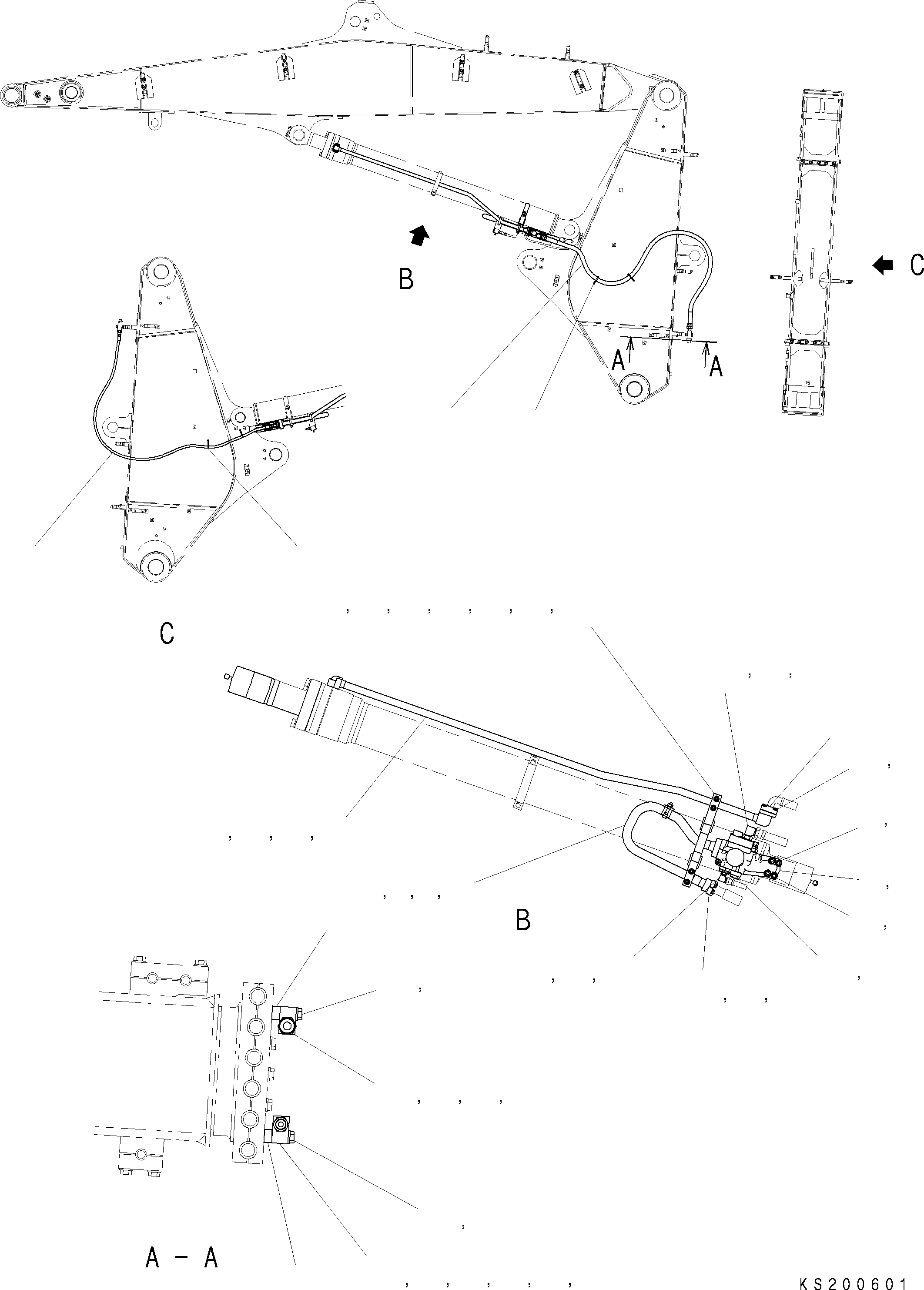 Схема запчастей Komatsu PC290LC - ЦИЛИНДР РУКОЯТИSV ТРУБЫ T РАБОЧЕЕ ОБОРУДОВАНИЕ