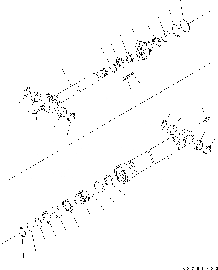 Схема запчастей Komatsu PC290LC - ЦИЛИНДР КОВША (ВНУТР. ЧАСТИ) (ДЛЯ ВЫС. REACH РУКОЯТИ) Y ОСНОВН. КОМПОНЕНТЫ И РЕМКОМПЛЕКТЫ