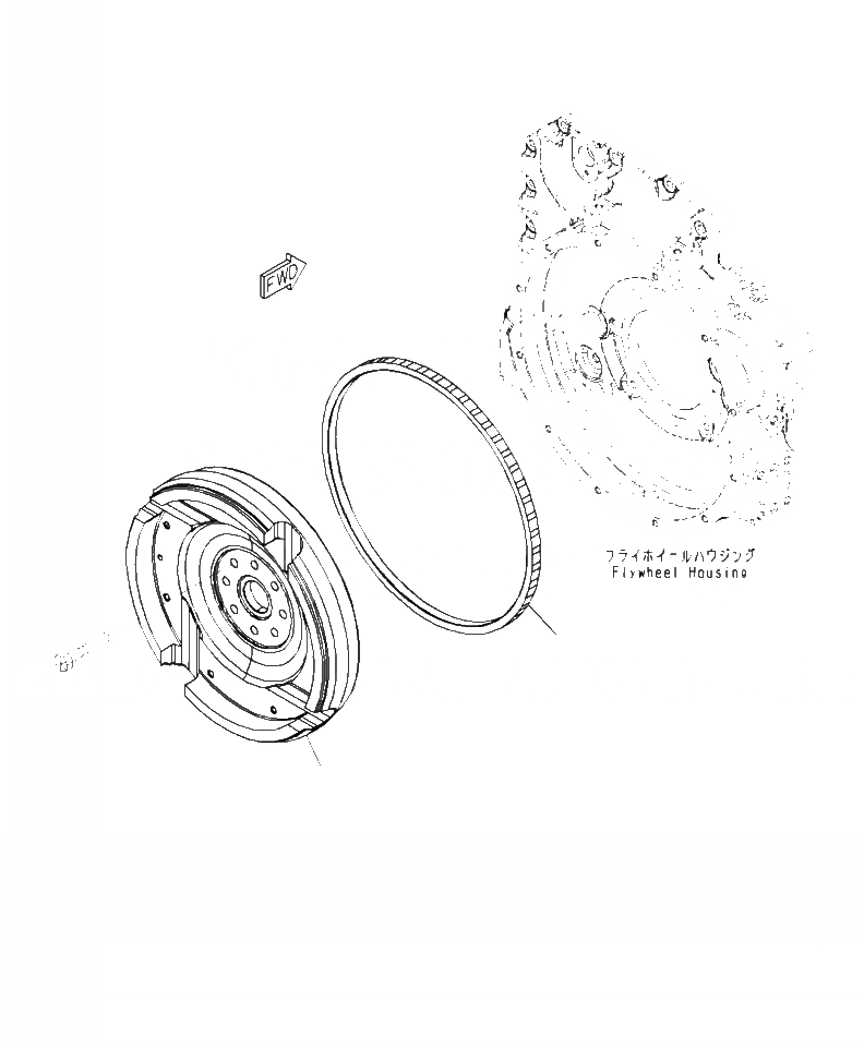 Схема запчастей Komatsu PC290LC-10 - AFW- МАХОВИК ДВИГАТЕЛЬ