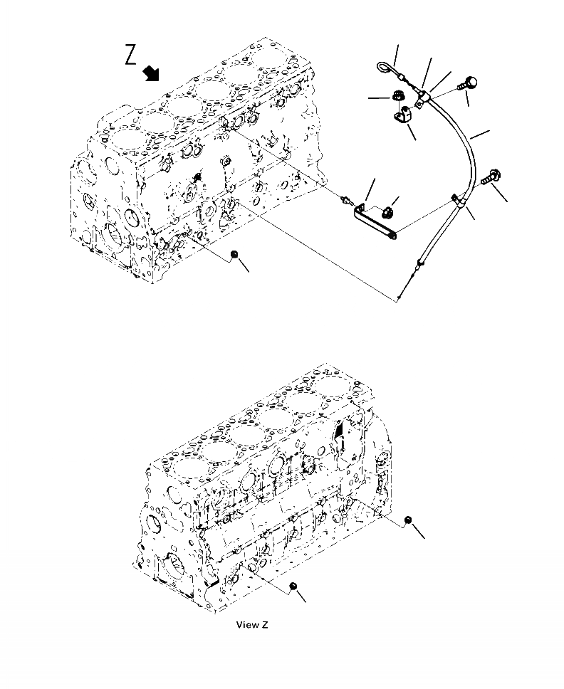 Схема запчастей Komatsu PC290LC-10 - ALG- ДВИГАТЕЛЬ МАСЛ. ЩУП ДВИГАТЕЛЬ