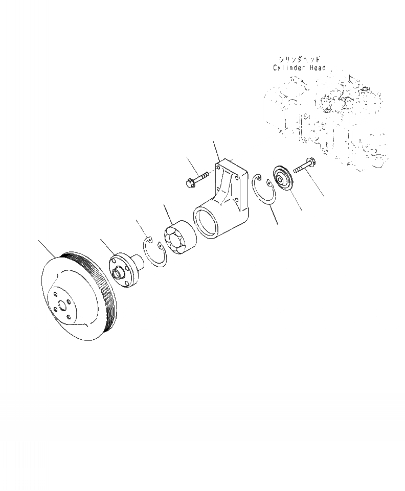 Схема запчастей Komatsu PC290LC-10 - AFA- ВЕНТИЛЯТОР ОХЛАЖДЕНИЯ ПРИВОДН. ШКИВ ДВИГАТЕЛЬ