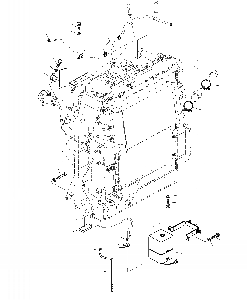 Схема запчастей Komatsu PC290LC-10 - C- РЕЗЕРВН. БАК РАДИАТОРА И КРЕПЛЕНИЕ СИСТЕМА ОХЛАЖДЕНИЯ