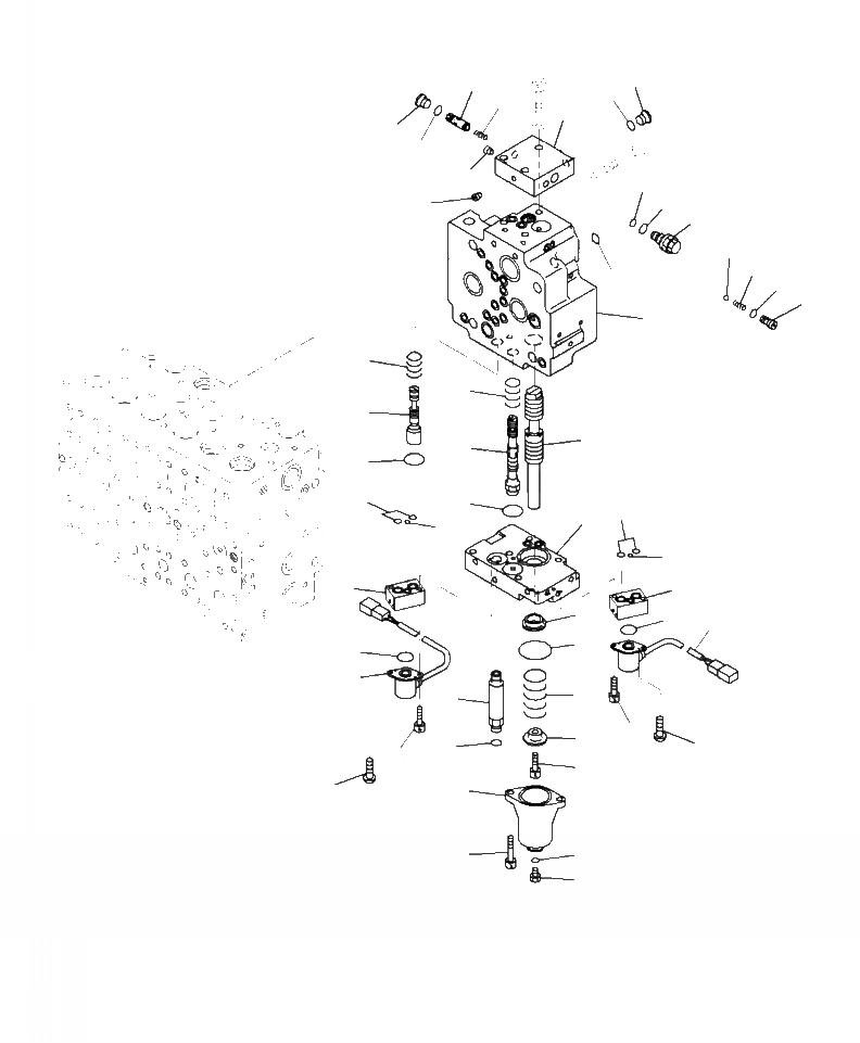 Схема запчастей Komatsu PC290LC-10 - H- ОСНОВН. УПРАВЛЯЮЩ. КЛАПАН НАСОС MERGE DIVIDER КЛАПАН ГИДРАВЛИКА