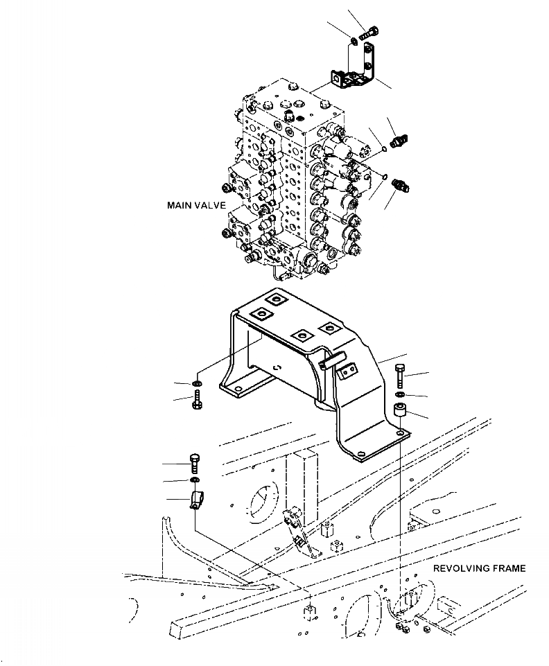 Схема запчастей Komatsu PC290LC-10 - H- ОСНОВН. УПРАВЛЯЮЩ. КЛАПАН КОРПУС КРЕПЛЕНИЯ ГИДРАВЛИКА