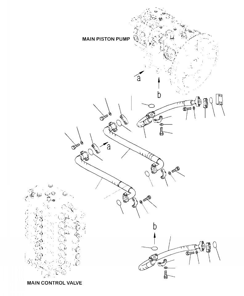 Схема запчастей Komatsu PC290LC-10 - H- ЛИНИЯ ПОДАЧИ БЕЗ ПРОХОДНОЙ ФИЛЬТР ГИДРАВЛИКА