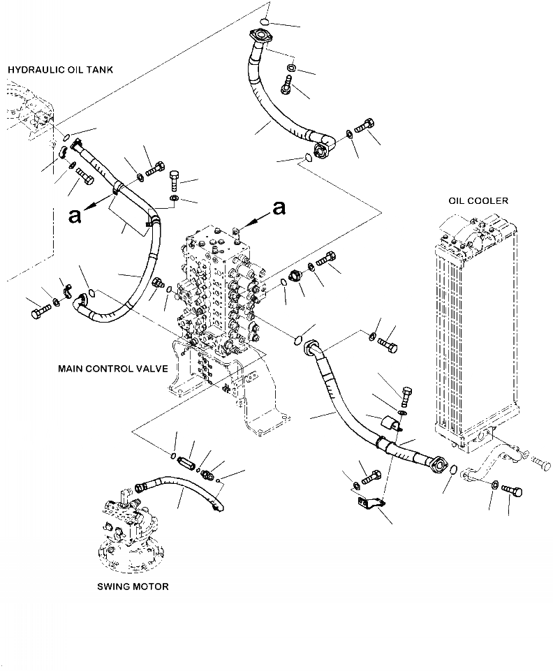 Схема запчастей Komatsu PC290LC-10 - H- ГИДРОЛИНИЯ МАСЛООХЛАДИТЕЛЬ ВОЗВРАТ. ЛИНИЯ ГИДРАВЛИКА