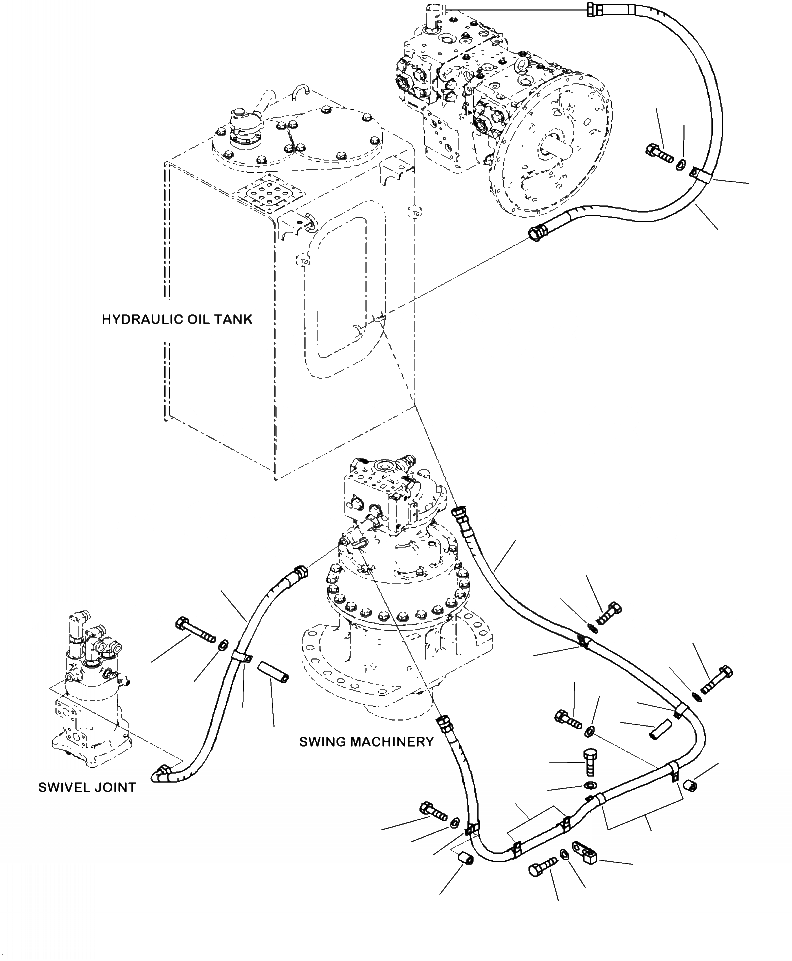 Схема запчастей Komatsu PC290LC-10 - H- ГИДРОЛИНИЯ ВОЗВРАТН. ЛИНИИ ГИДРАВЛИКА