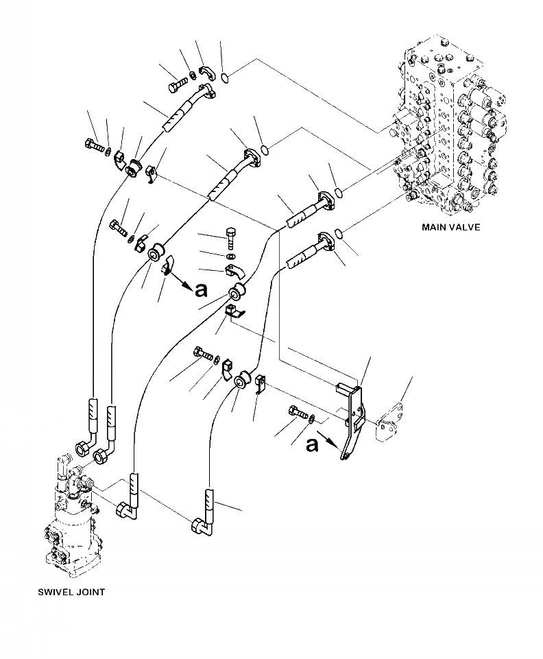 Схема запчастей Komatsu PC290LC-10 - H- ГИДРОЛИНИЯ ХОД ГИДРАВЛИКА