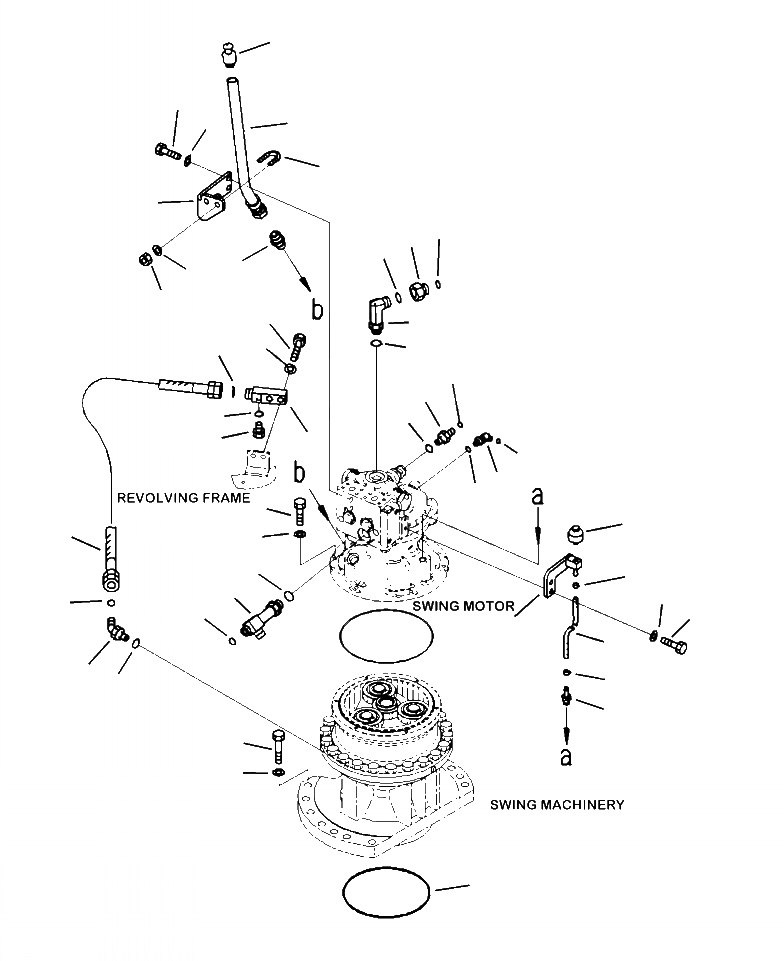 Схема запчастей Komatsu PC290LC-10 - N- МОТОР ПОВОРОТА ДРЕНАЖН. ТРУБЫ ПОВОРОТН. КРУГ И КОМПОНЕНТЫ