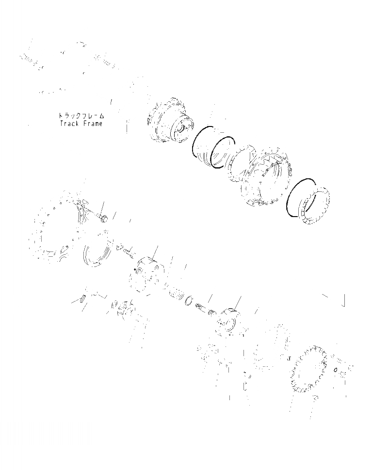 Схема запчастей Komatsu PC290LC-10 - P- КОНЕЧНАЯ ПЕРЕДАЧА НЕСУЩИЙ ЭЛЕМЕНТ НИЖНЯЯ ГИДРОЛИНИЯ И ЛИНИЯ ХОДА