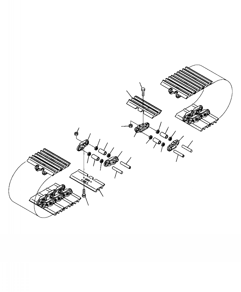 Схема запчастей Komatsu PC290LC-10 - R- ГУСЕНИЦЫ ТРОЙНОЙ ГРУНТОЗАЦЕП. (8 MM ШИР.) НИЖН.CARRIAGE