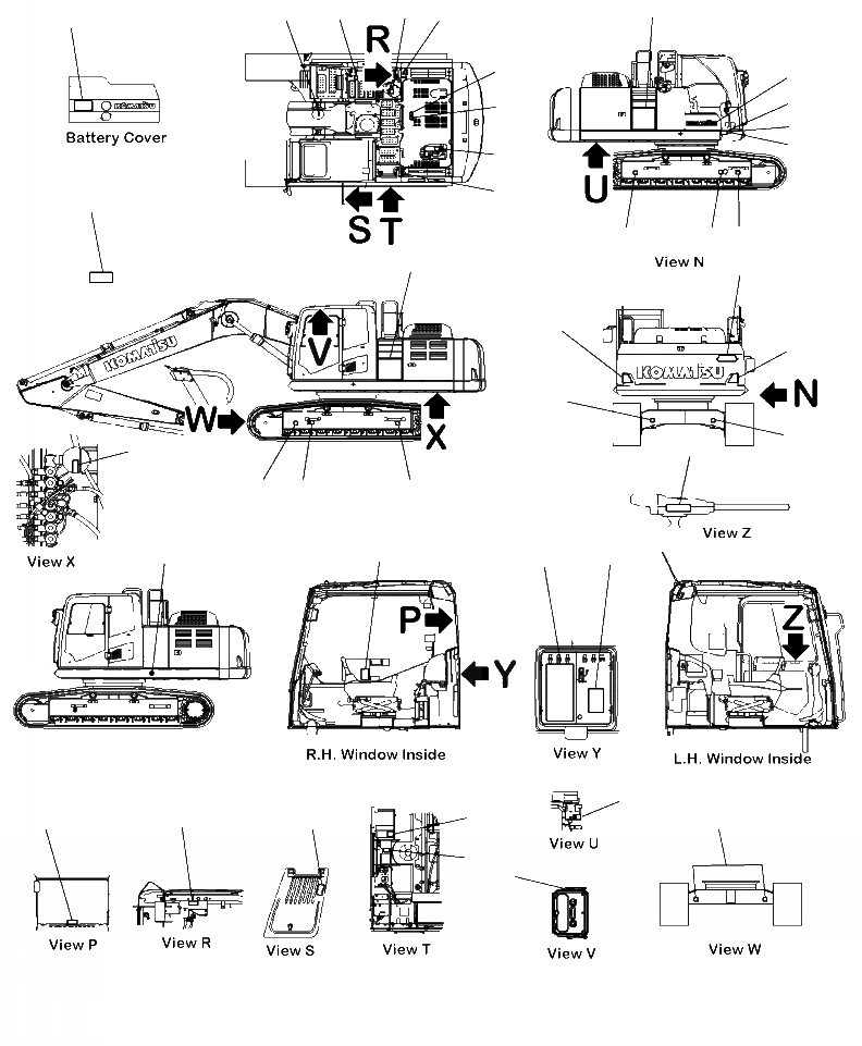 Схема запчастей Komatsu PC290LC-10 - U- ТАБЛИЧКИS И ПЛАСТИНЫ МАРКИРОВКА