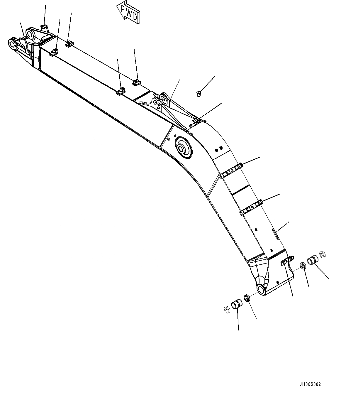 Схема запчастей Komatsu PC290NLC-10 - СТРЕЛА, MM УСИЛ.ENED, -НАВЕСН. ОБОРУД, СТРЕЛА СТРЕЛА, MM УСИЛ.ENED, -НАВЕСН. ОБОРУД