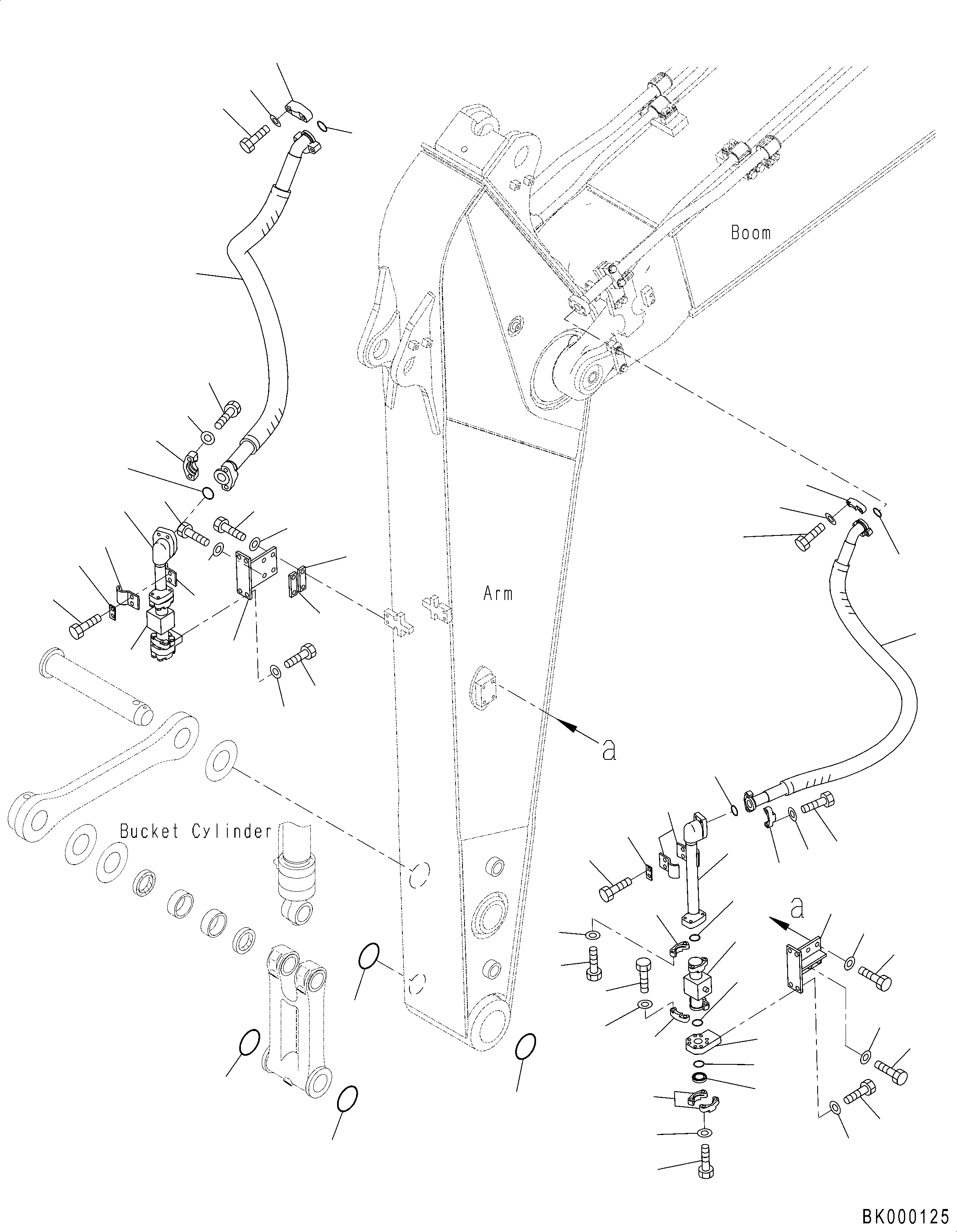 Схема запчастей Komatsu PC290NLC-10 - ГИДРАВЛ ЛИНИЯ, -НАВЕСН. ОБОРУД, РУКОЯТЬ, MM, С ГИДРОМОЛОТОМ ГРЕЙФЕРН., ДОПОЛН. ГИДРОЛИНИЯ (/) ГИДРАВЛ ЛИНИЯ, -НАВЕСН. ОБОРУД, РУКОЯТЬ, MM, С ГИДРОМОЛОТОМ ГРЕЙФЕРН.