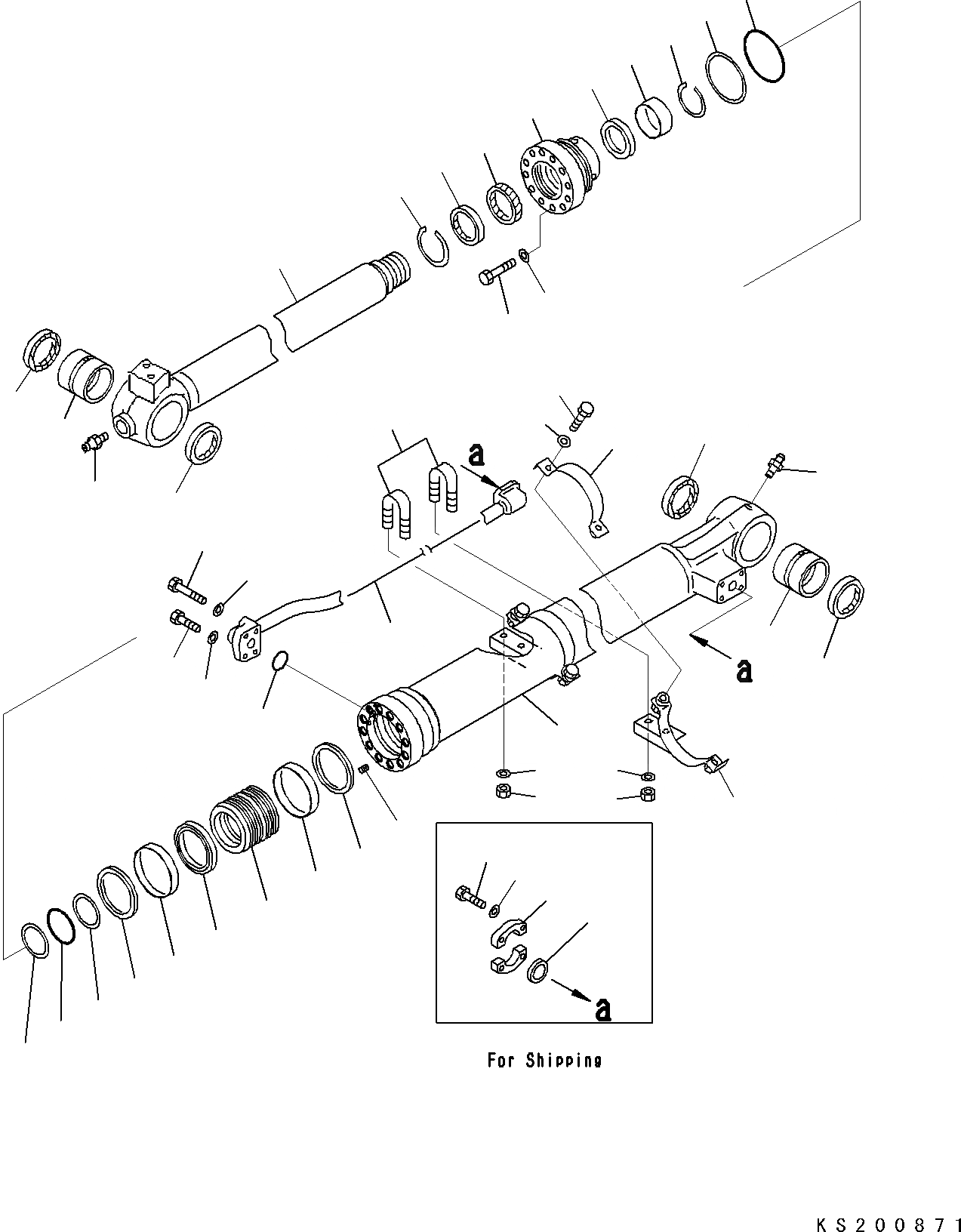 Схема запчастей Komatsu PC290LC - ЦИЛИНДР КОВША (ВНУТР. ЧАСТИ) (ДЛЯ .M РУКОЯТЬ) T РАБОЧЕЕ ОБОРУДОВАНИЕ