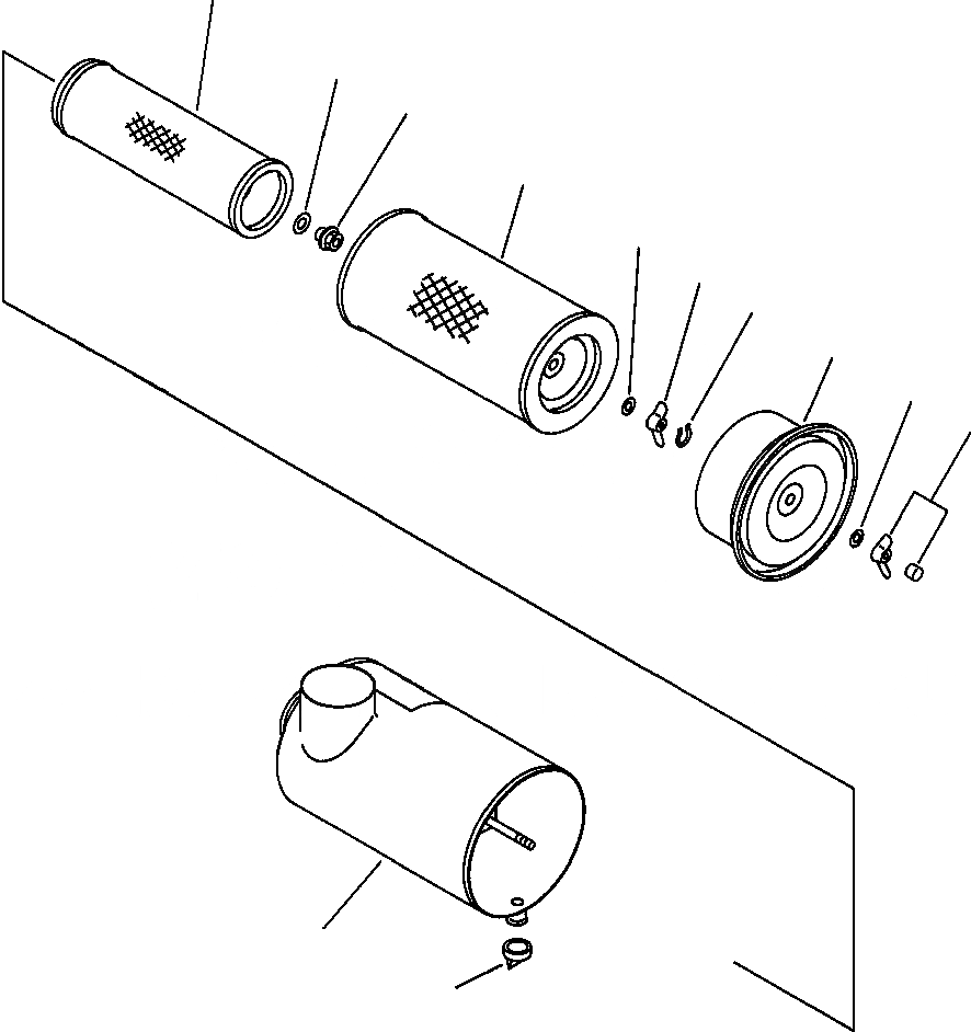 Схема запчастей Komatsu PC300LC-5LC - ВОЗДУХООЧИСТИТЕЛЬ КОМПОНЕНТЫ ДВИГАТЕЛЯ & ЭЛЕКТРИКА