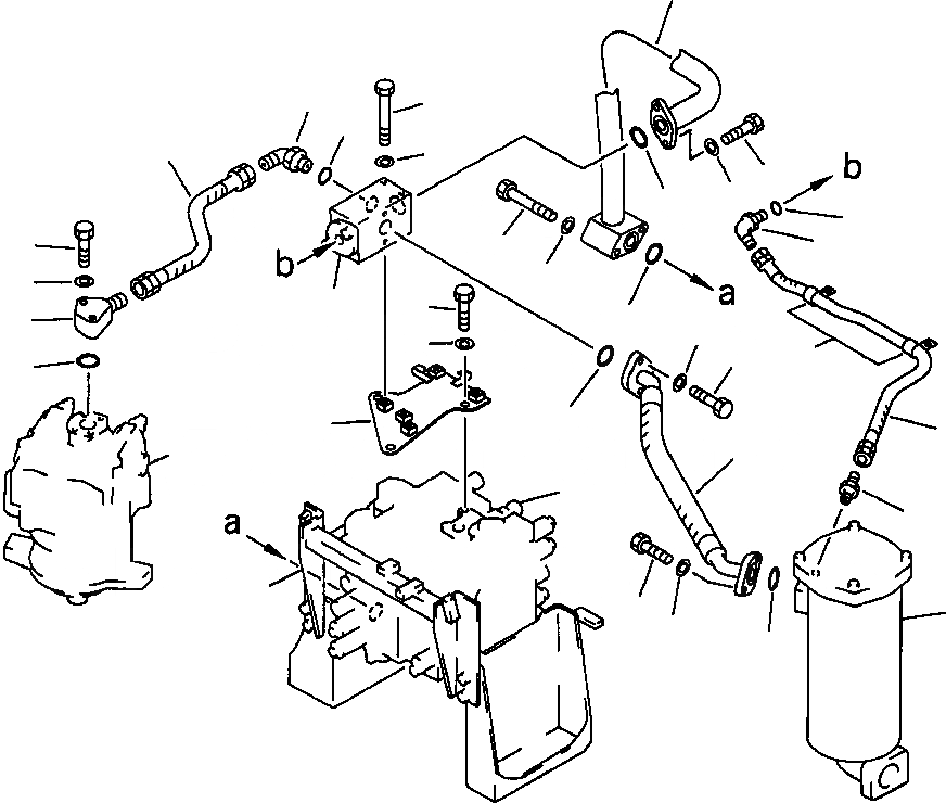 Схема запчастей Komatsu PC300LC-5LC - ВОЗВРАТ. ТРУБЫ УПРАВЛ-Е РАБОЧИМ ОБОРУДОВАНИЕМ