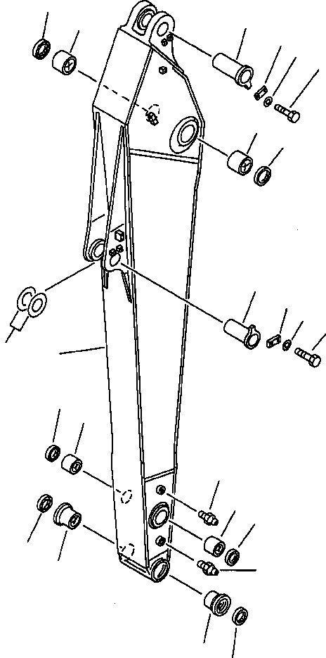 Схема запчастей Komatsu PC300LC-5LC - УДЛИНН. РУКОЯТЬ . FT- IN (. M) LENGTH РАБОЧЕЕ ОБОРУДОВАНИЕ (ЭКСКАВАТ.)