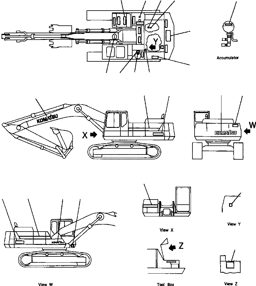 Схема запчастей Komatsu PC300LC-5LC - МАРКИРОВКА ШАССИ МАРКИРОВКАS