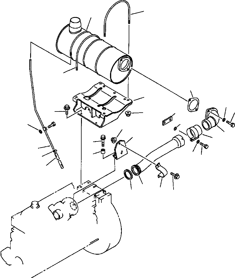 Схема запчастей Komatsu PC300LC-5 - ГЛУШИТЕЛЬ И КРЕПЛЕНИЕ КОМПОНЕНТЫ ДВИГАТЕЛЯ & ЭЛЕКТРИКА