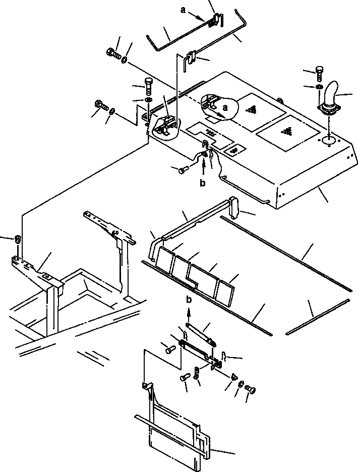 Схема запчастей Komatsu PC300LC-5 - КАПОТ ЧАСТИ КОРПУСА
