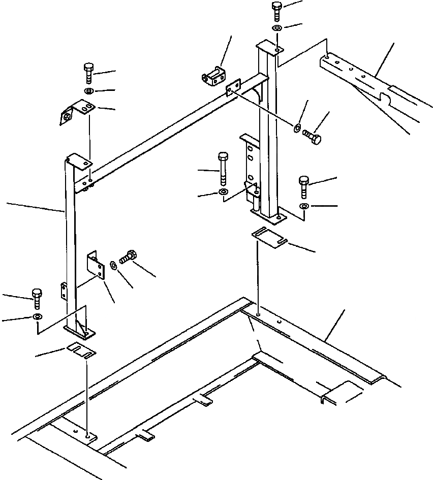 Схема запчастей Komatsu PC300LC-5 - РАМА ПРАВ. БОКОВ. КРЫШКА ЧАСТИ КОРПУСА